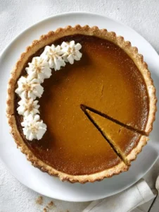 Classic Pumpkin Pie with Pecan and Maple Cream