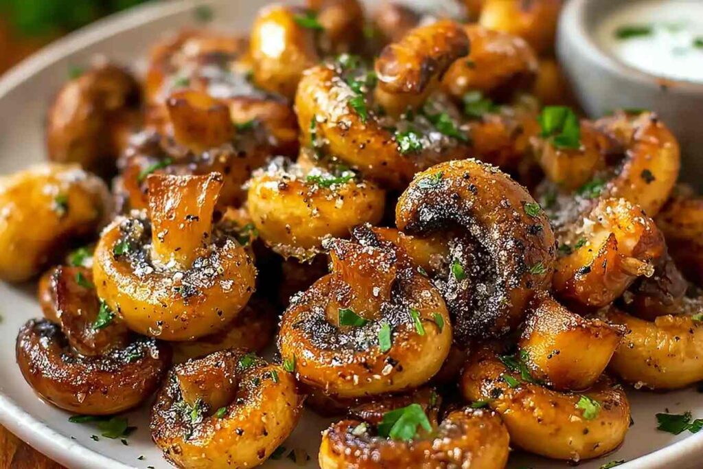 Easy Air Fryer Ranch Mushrooms Recipe Quick Ranch Flavored Mushrooms Air Fryer Best Air Fryer Mushrooms With Ranch Dressin...