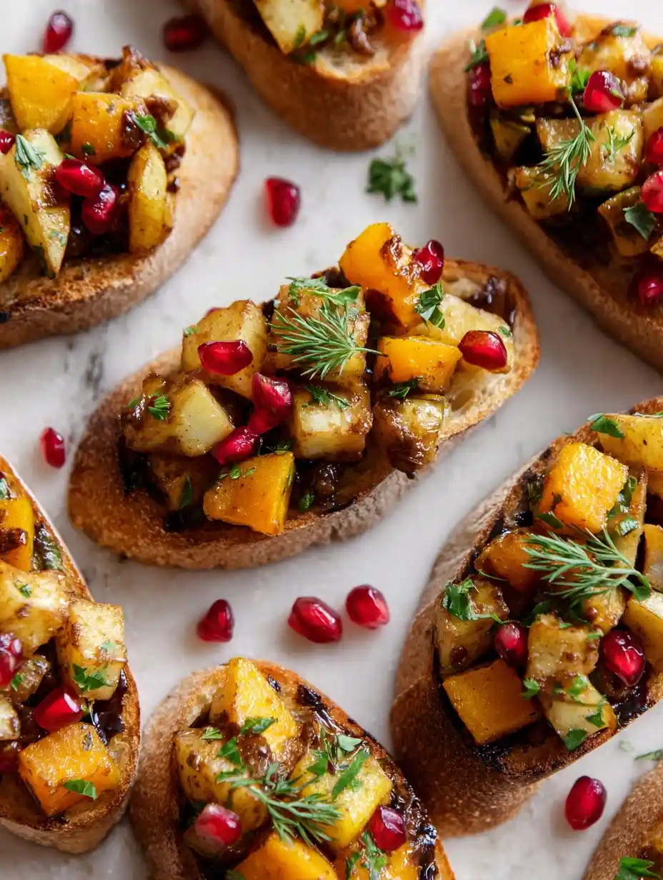 Delicious Fall Bruschetta with Butternut Squash and Apples