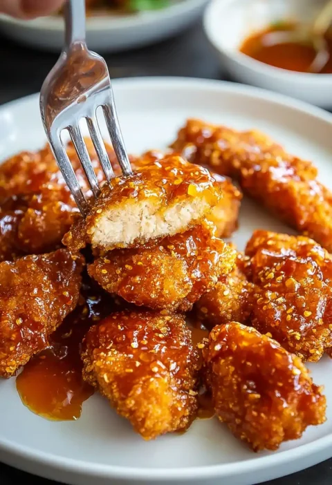 Golden Crunchy Hot Honey Chicken Recipe Best Hot Honey Chicken Glaze Crispy Golden Chicken With Honey Spicy Honey Glazed C...