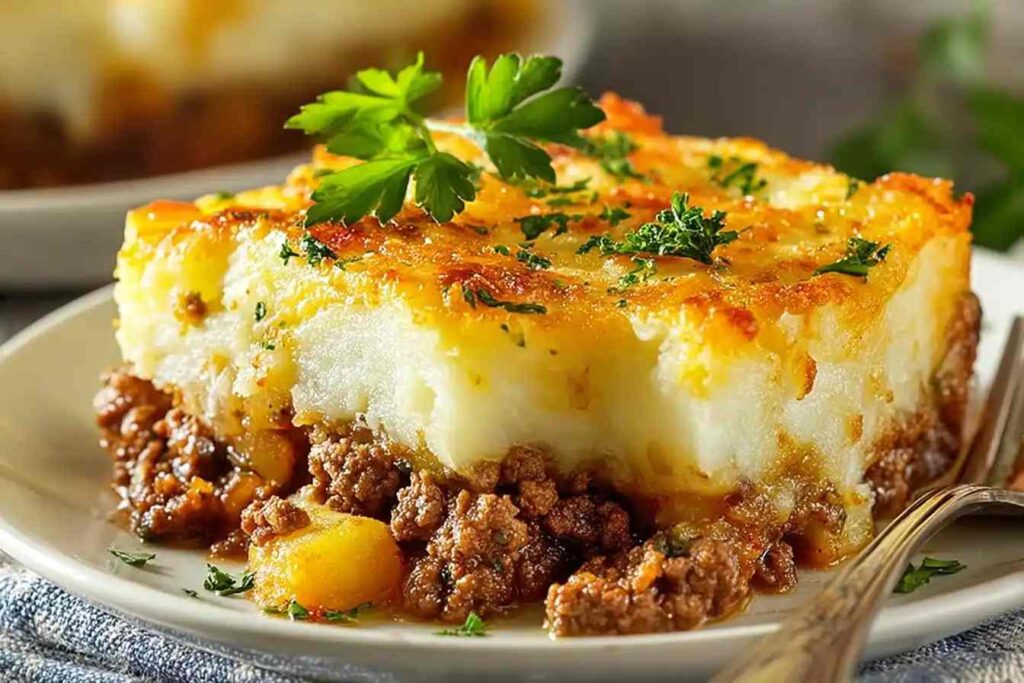 Easy Ground Beef Potato Casserole Recipe Ground Beef And Mashed Potatoes Casserole Cheesy Beef And Potato Bake Quick Groun...