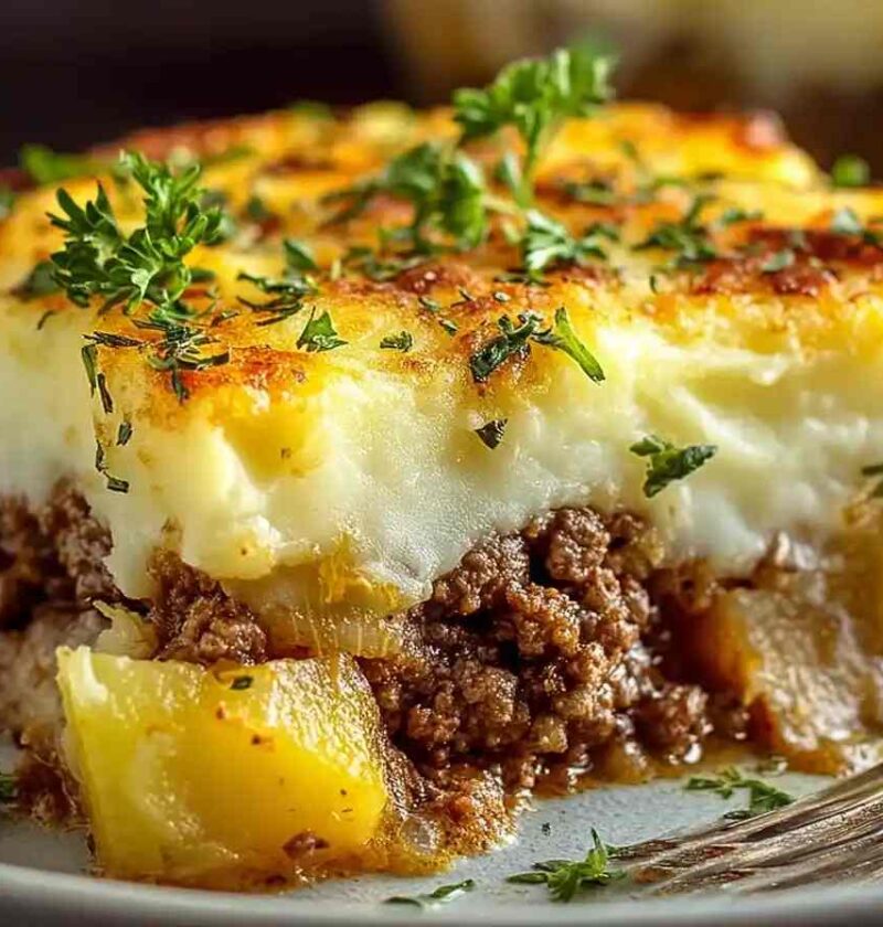 Easy Ground Beef Potato Casserole Recipe Ground Beef And Mashed Potatoes Casserole Cheesy Beef And Potato Bake Quick Groun...