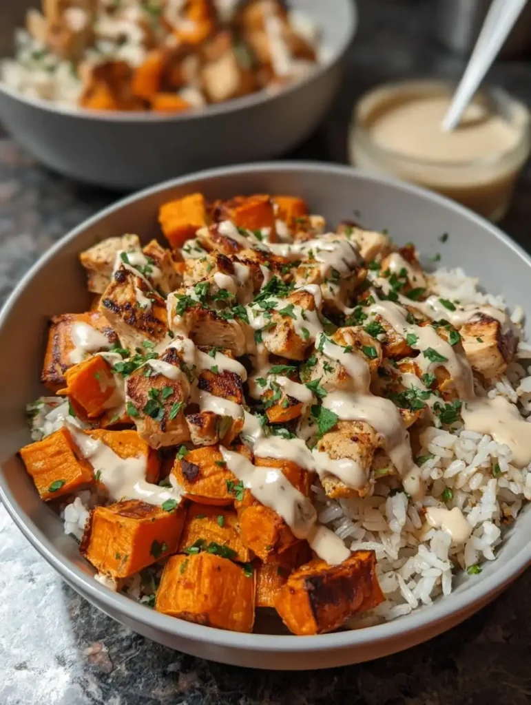 Healthy Chicken Sweet Potato Rice Bowl Recipe Easy Chicken And Sweet Potato Rice Bowl Best Chicken Rice Bowl With Sweet Po...