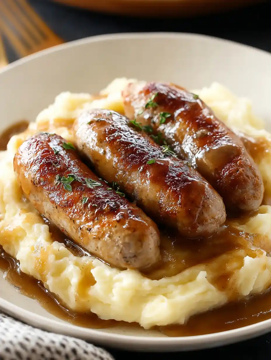 Homemade Chicken Bangers And Mash