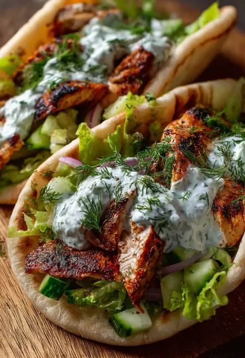 Mediterranean Chicken Gyros Recipe Homemade Easy Fresh Chicken Gyros Best Spices For Mediterranean Gyros Homemade Tzatziki...