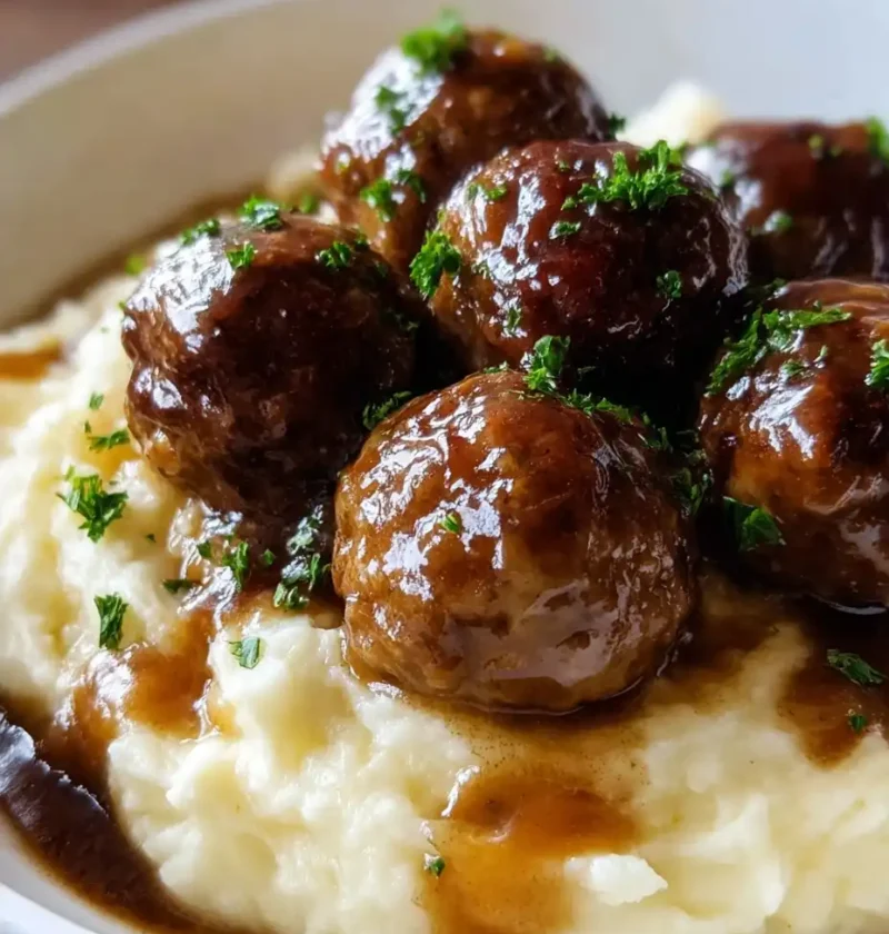Salisbury Steak Meatballs Recipe Easy Salisbury Steak Meatballs Homemade Salisbury Steak Meatballs Gluten-free Salisbury S...