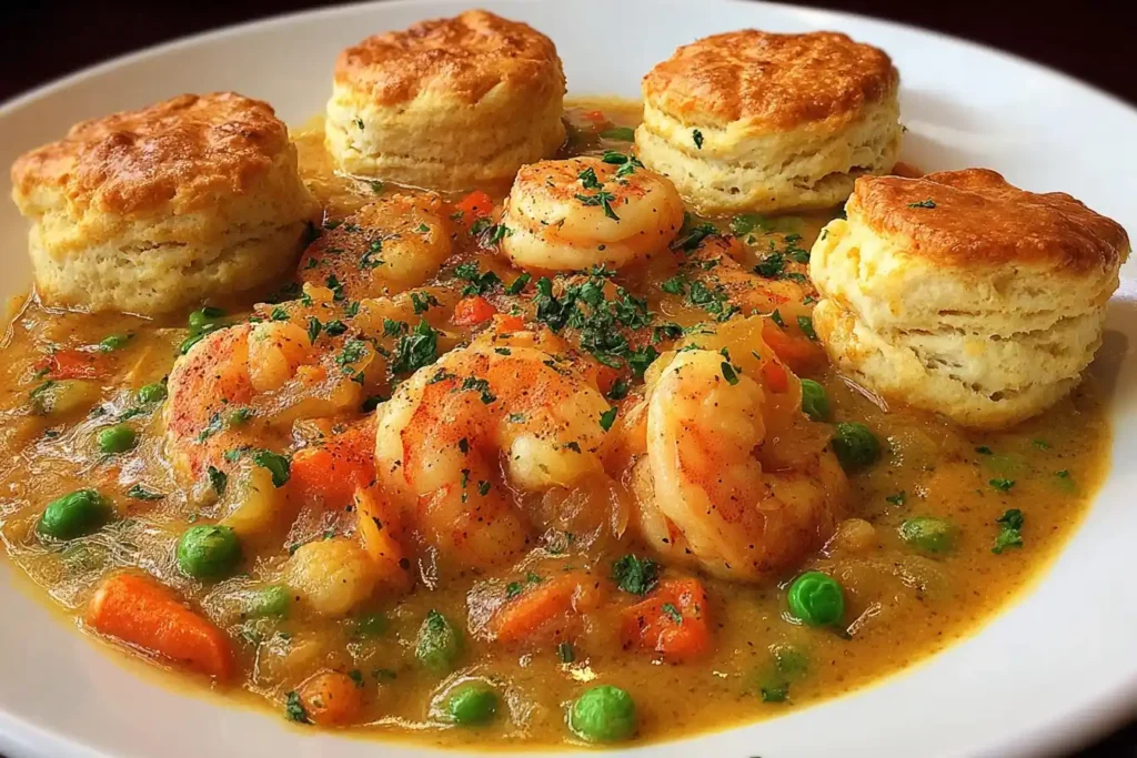 Shrimp Lobster Cheddar Bay Biscuit Pot Pie Recipe Easy Shrimp Lobster Cheddar Bay Biscuit Pot Pie Homemade Shrimp And Lobs...