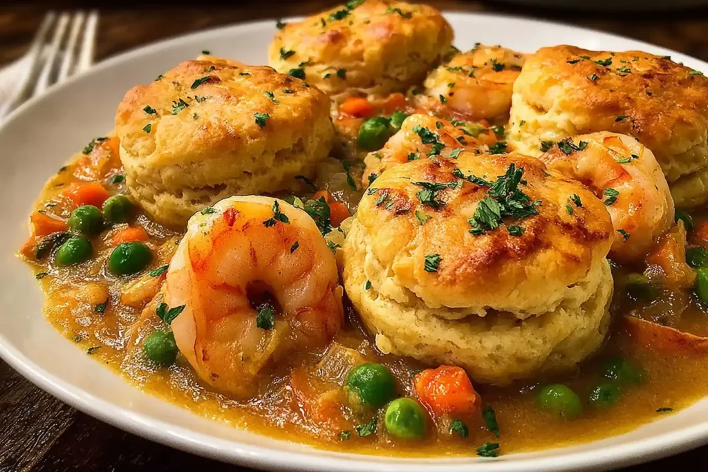Shrimp And Lobster Cheddar Bay Biscuit Pot Pie
