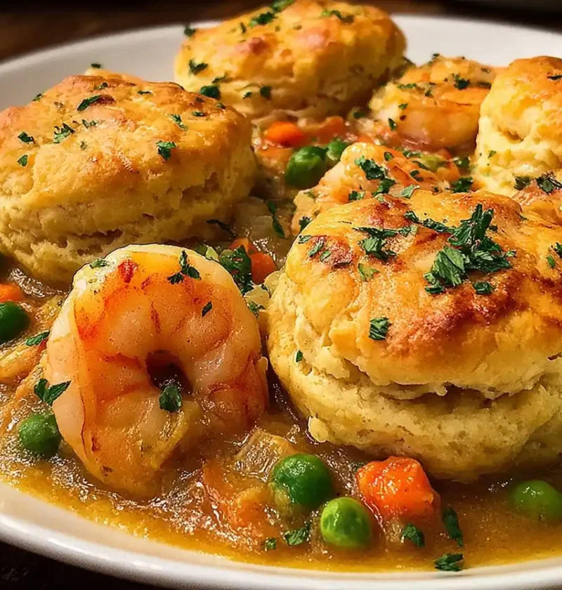 Shrimp Lobster Cheddar Bay Biscuit Pot Pie Recipe Easy Shrimp Lobster Cheddar Bay Biscuit Pot Pie Homemade Shrimp And Lobs...