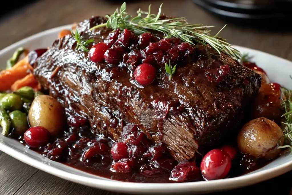 Slow-braised Beef Roast Recipe Cranberry Balsamic Glaze Beef Best Beef Roast For Slow Braising How To Make Cranberry Balsa...