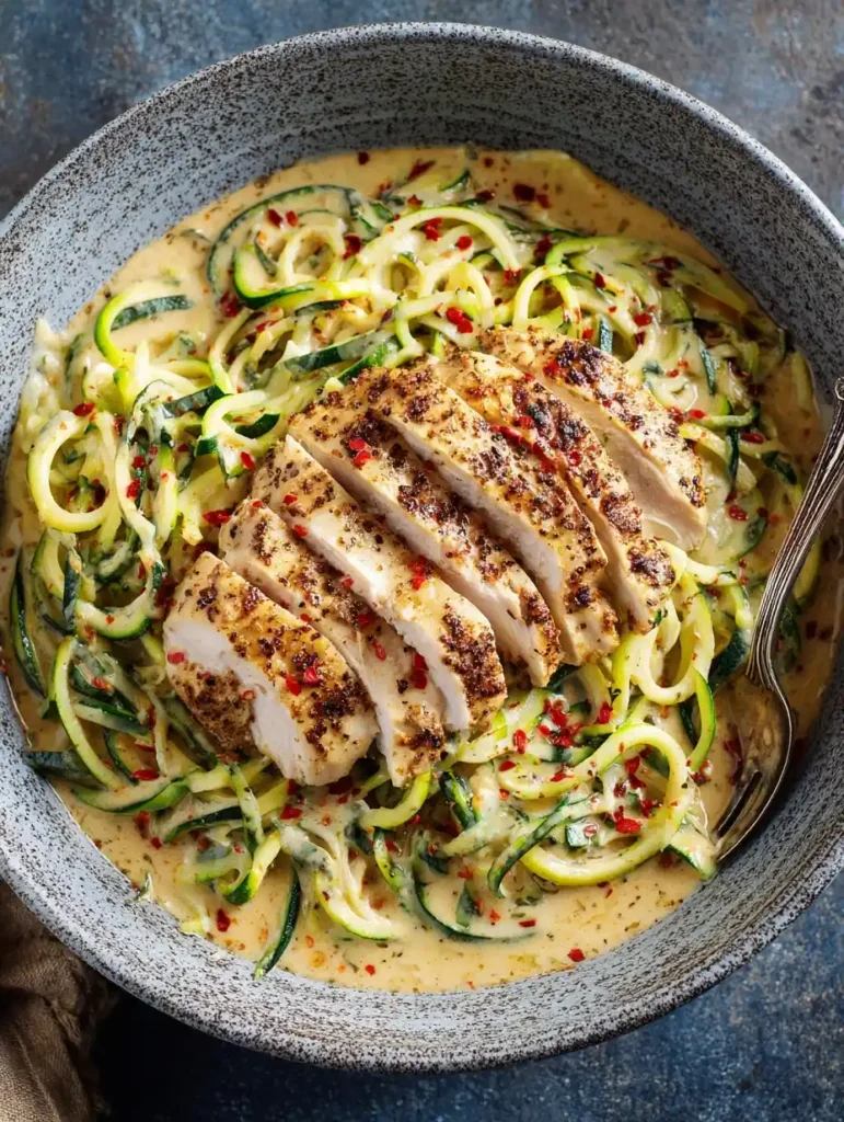 Low Carb Zucchini Noodle Chicken Alfredo Recipe Creamy Zucchini Noodle Alfredo Gluten-free Best Chicken Alfredo With Zucch...