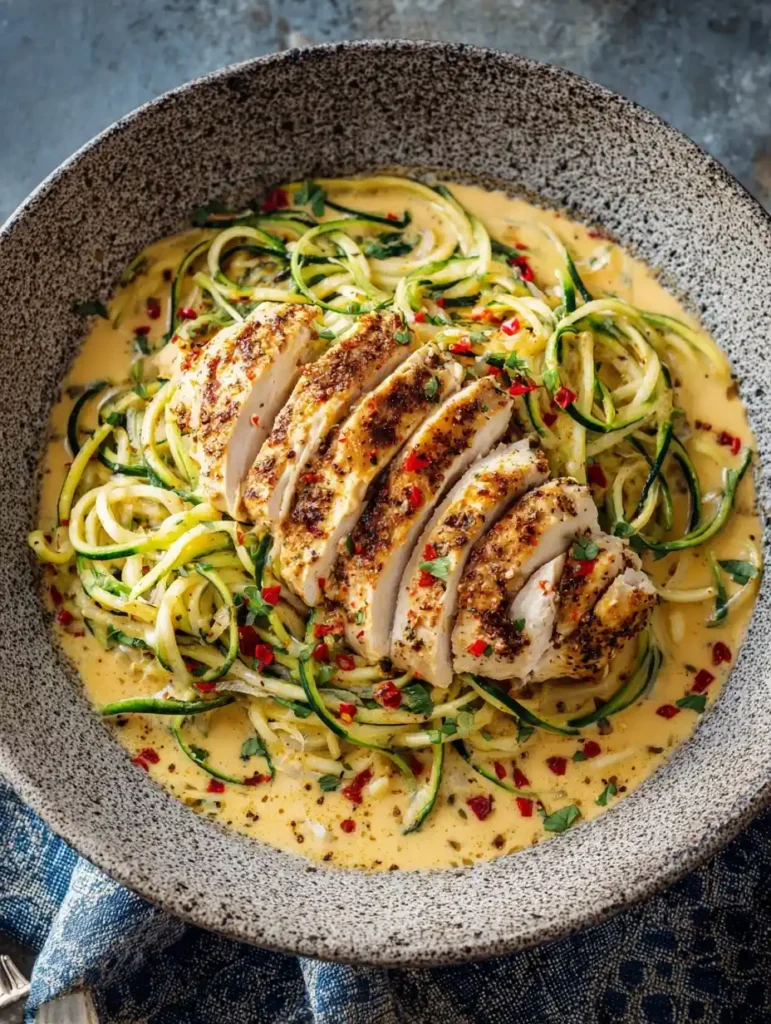 Low Carb Zucchini Noodle Chicken Alfredo Recipe Creamy Zucchini Noodle Alfredo Gluten-free Best Chicken Alfredo With Zucch...