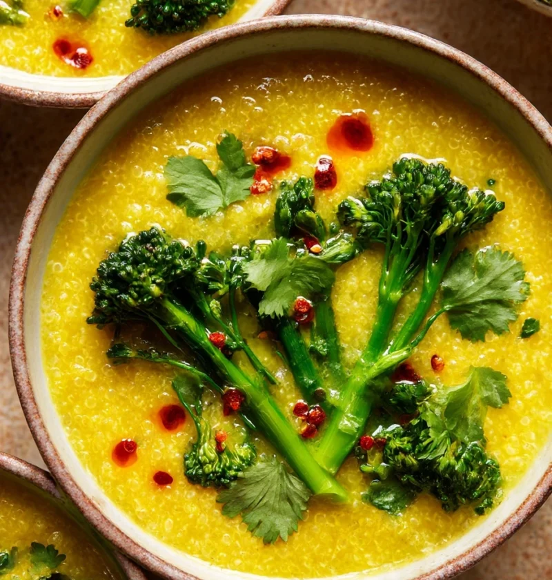 Broccoli Quinoa Soup Benefits Turmeric Ginger Soup Recipe Vegan Broccoli Quinoa Soup Anti-inflammatory Broccoli Soup Glute...