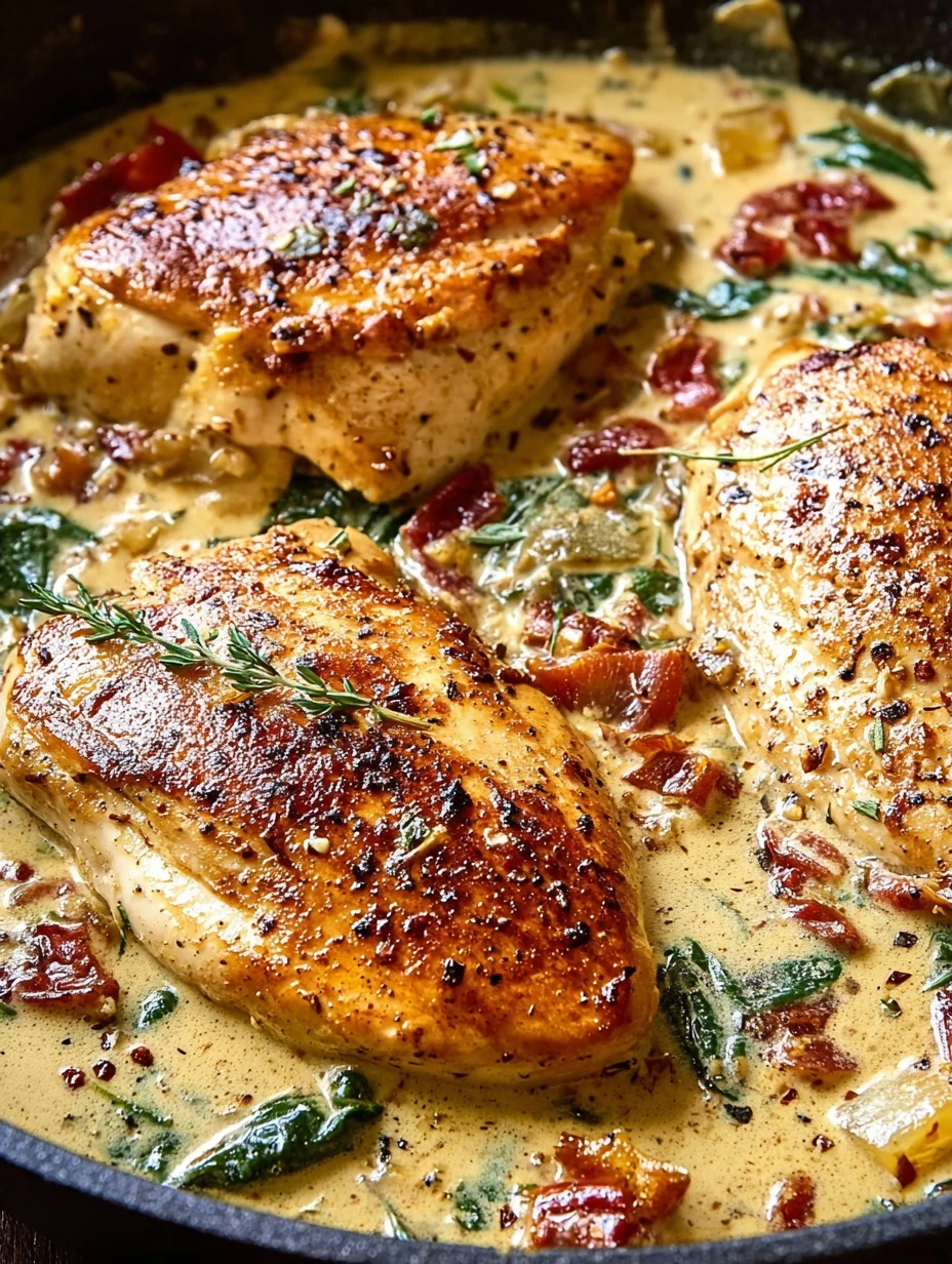 Easy One-pan Tuscan Chicken Recipe 30 Minute Tuscan Chicken Skillet Quick Tuscan Garlic Chicken Recipe Healthy Tuscan Chic...