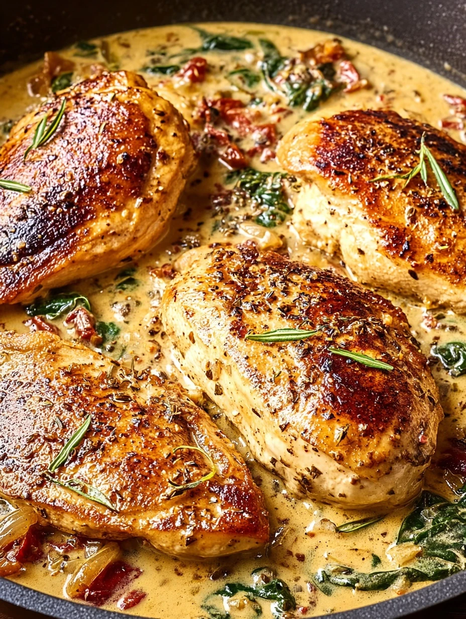 Easy One-pan Tuscan Chicken Recipe 30 Minute Tuscan Chicken Skillet Quick Tuscan Garlic Chicken Recipe Healthy Tuscan Chic...