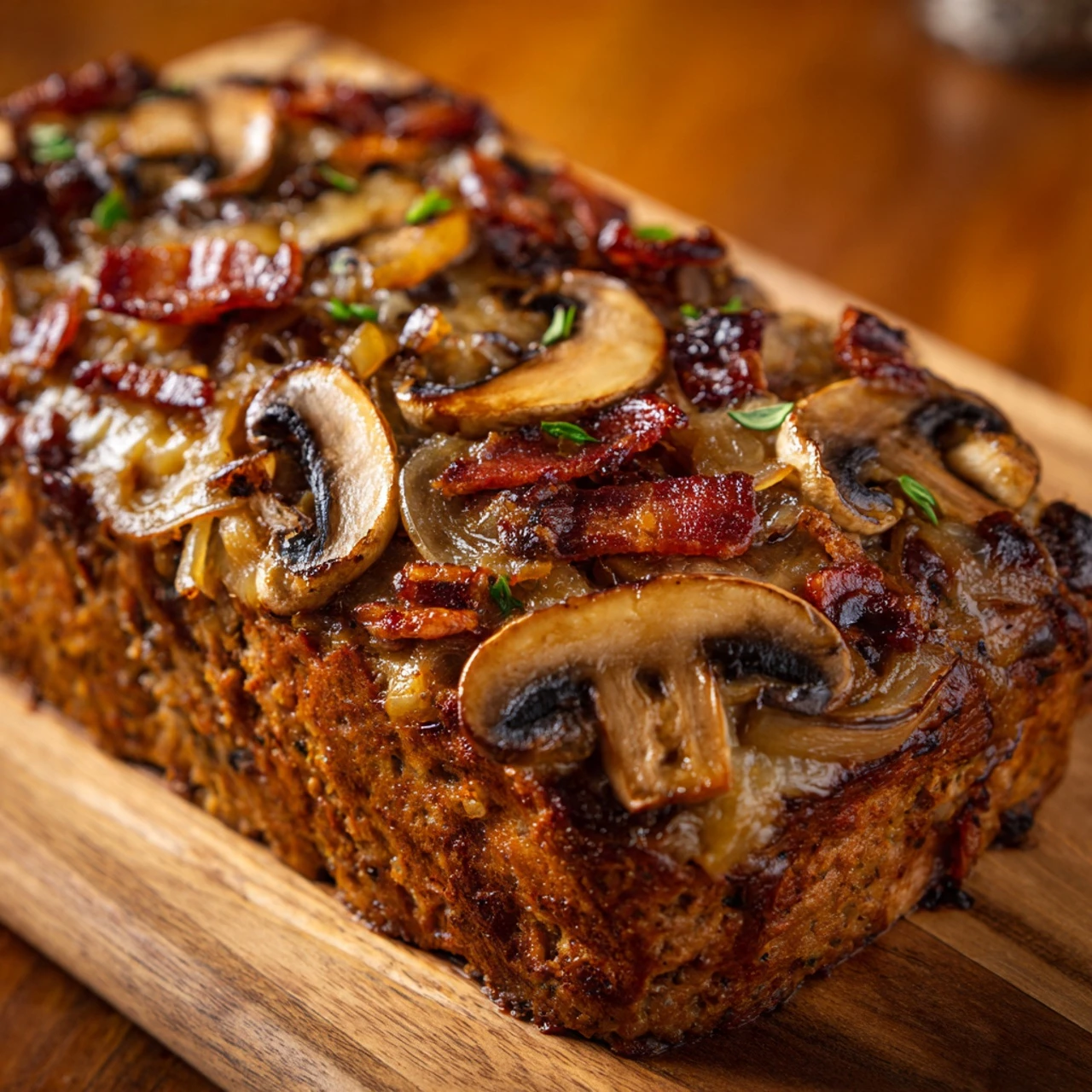 Bacon Mushroom Swiss Cheese Meatloaf Recipe Easy Bacon Mushroom Swiss Meatloaf Homemade Swiss Cheese Meatloaf With Bacon L...