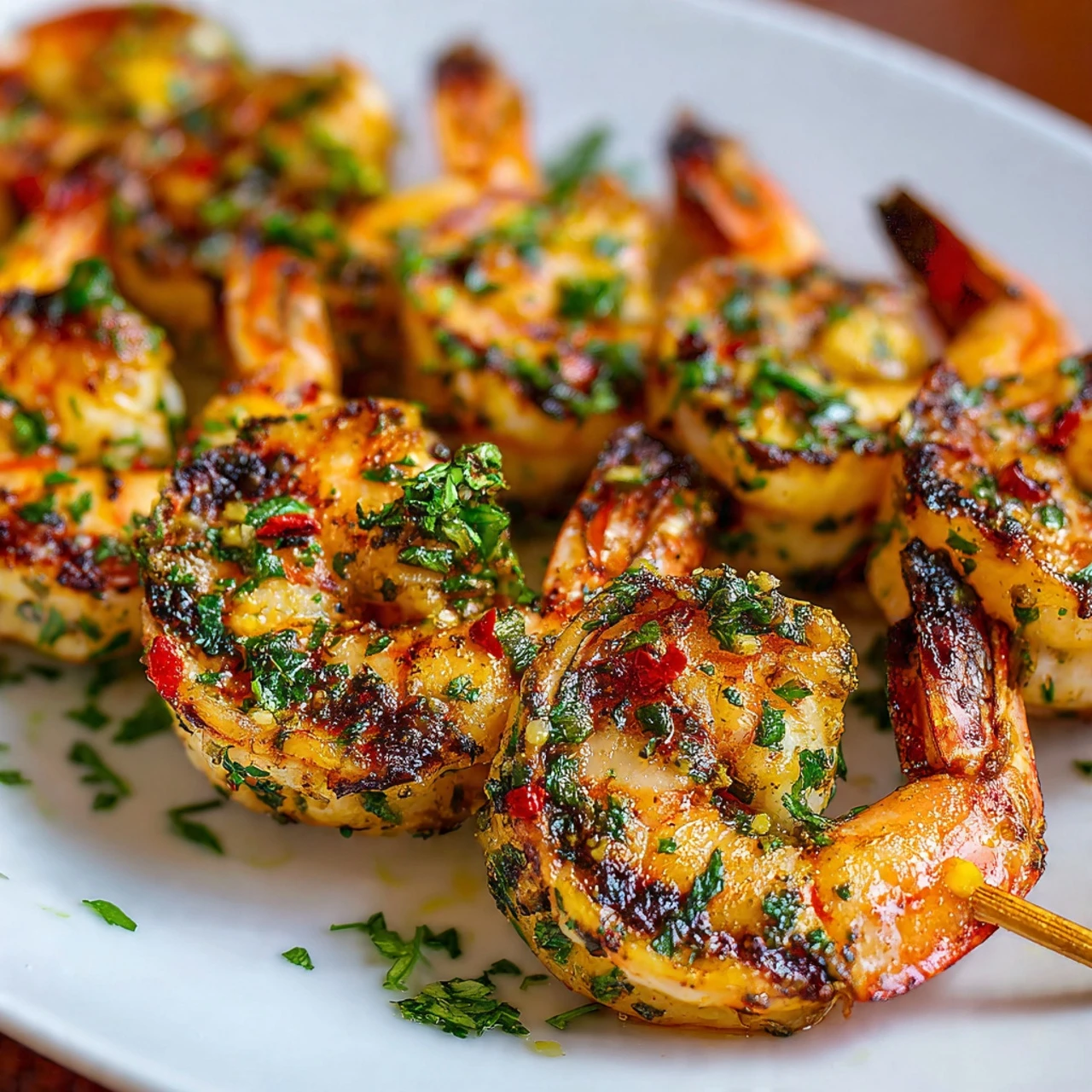 Best Grilled Garlic Shrimp Skewers Recipe Easy Garlic Shrimp Skewers Grill Healthy Garlic Shrimp Skewers BBQ Spicy Grilled...