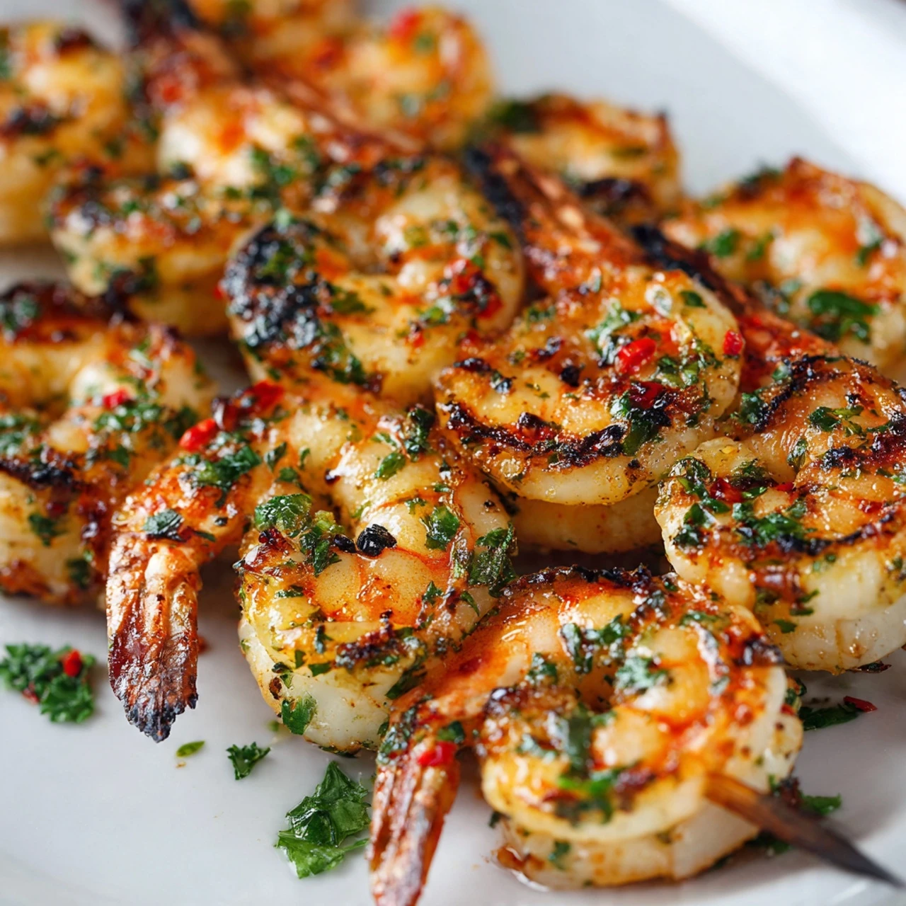 Grilled Garlic Shrimp Skewers