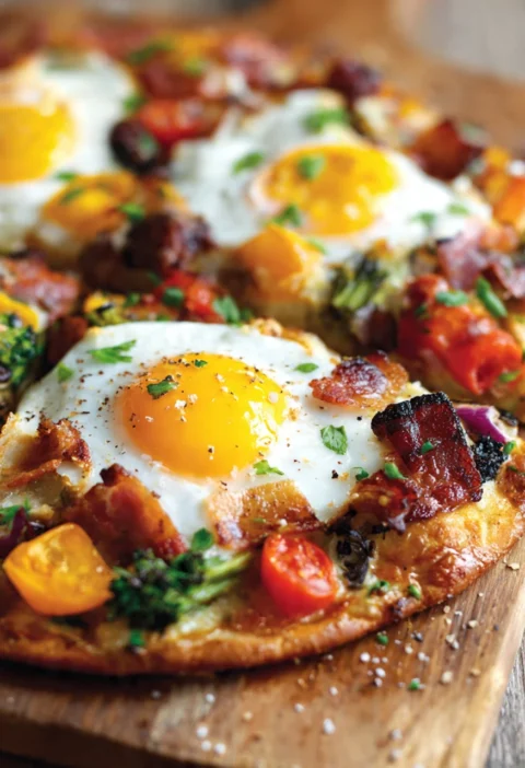 Breakfast Flatbreads Sausage Bacon Tasty Delight