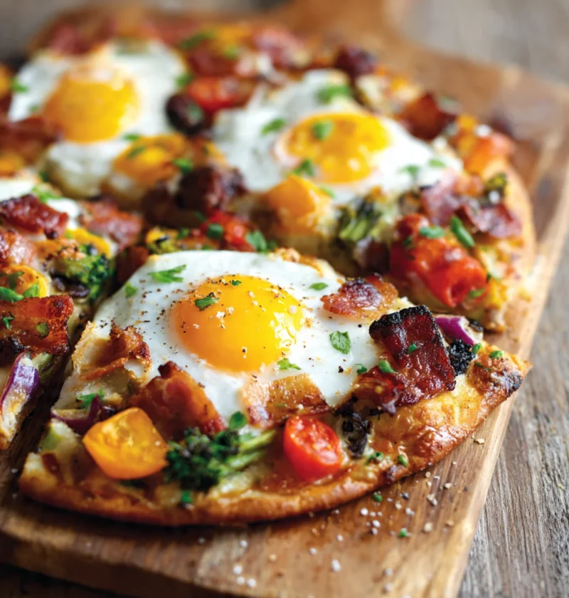 Breakfast Flatbreads Sausage Bacon Tasty Delight