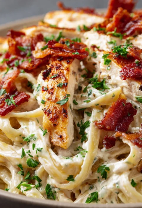 Cheddar Bacon Chicken Alfredo