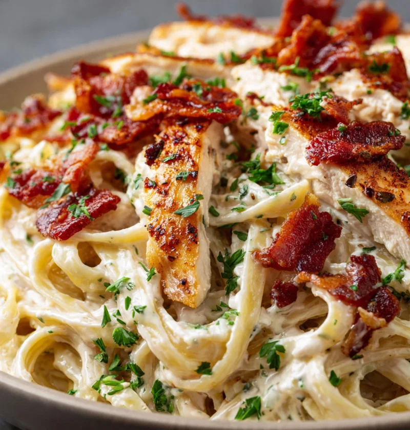 Cheddar Bacon Chicken Alfredo