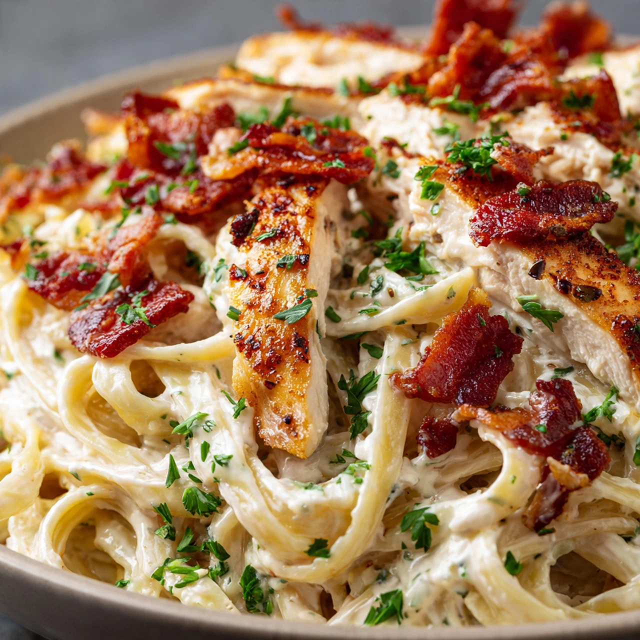 Cheddar Bacon Chicken Alfredo