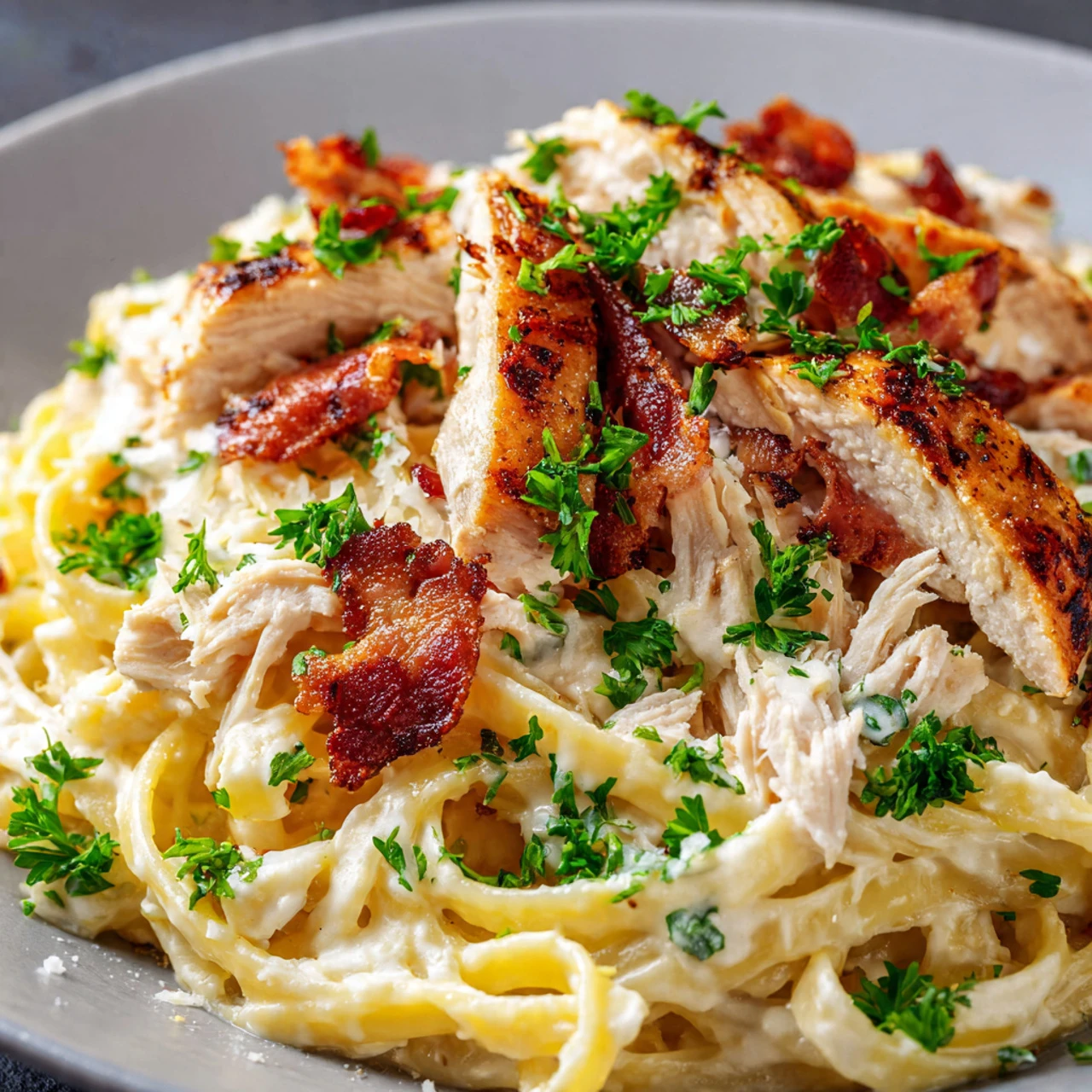 Cheddar Bacon Chicken Alfredo