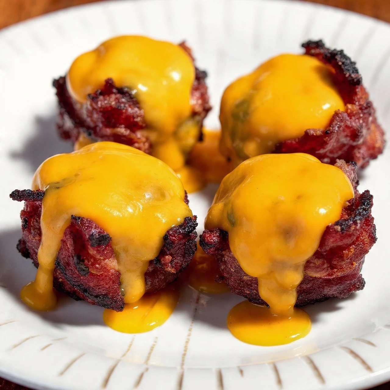 Cheddar Stuffed BBQ Bacon Bombs Recipe Homemade Cheddar Stuffed Bacon Bombs BBQ Bacon Bombs With Cheddar Filling Best Chee...