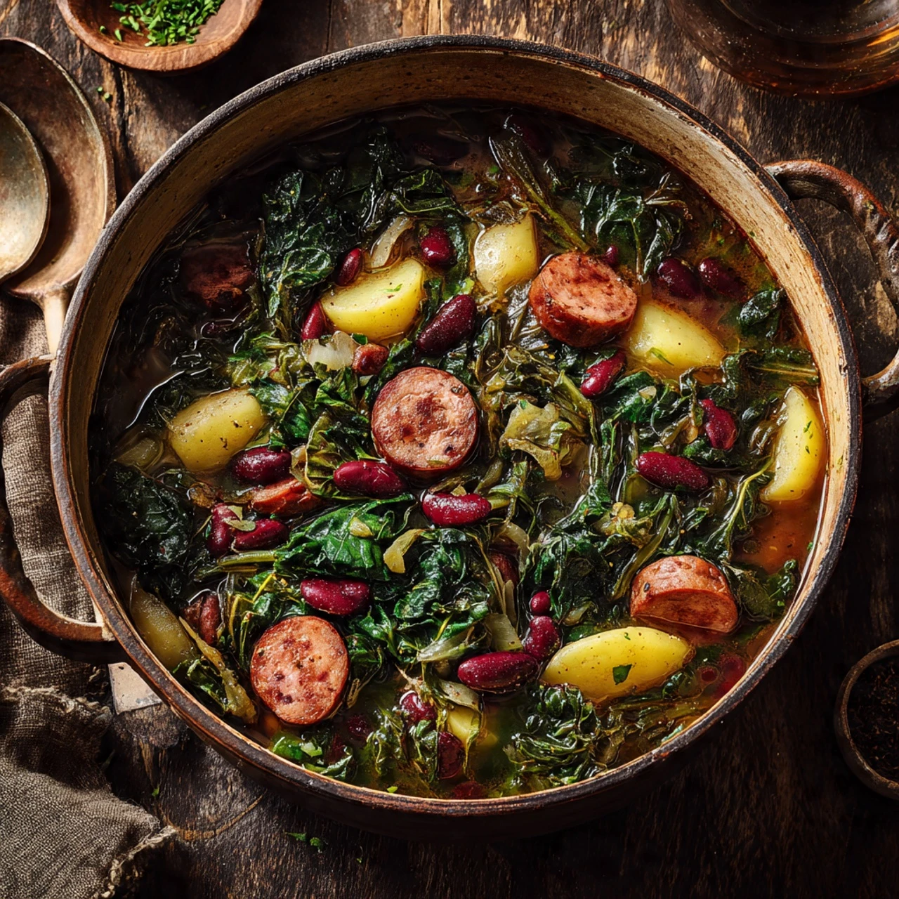 Christmas Sausage Kale Soup Recipe Holiday Kale And Sausage Soup Warm Christmas Soup Ideas Traditional Christmas Sausage S...