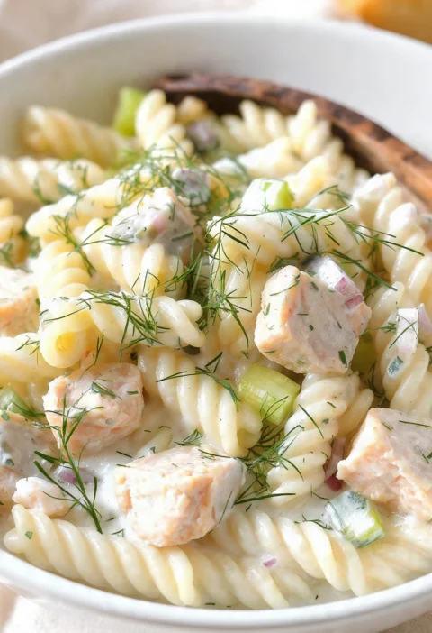 Delicious Canned Salmon Pasta Salad Recipe
