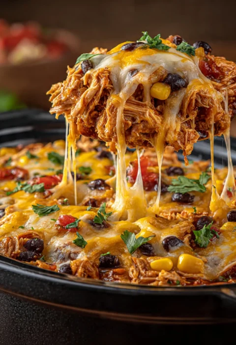 Delicious Crockpot Chicken Enchilada Casserole Recipe
