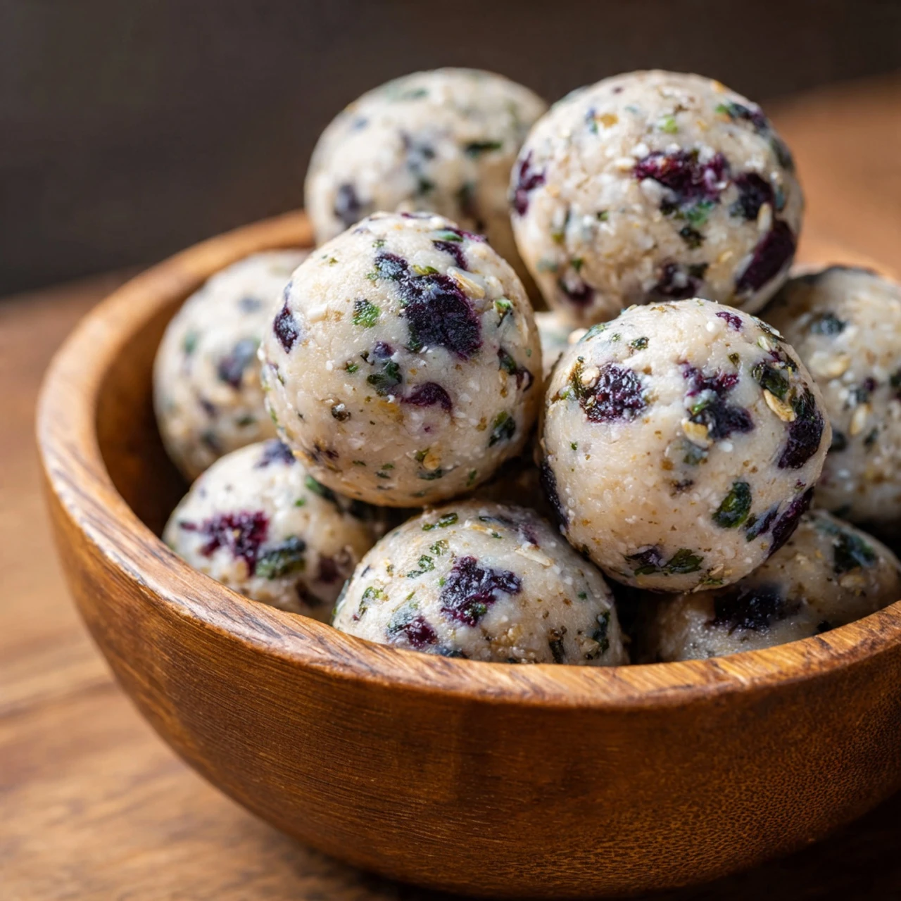 Easy Blueberry Cheesecake Protein Bites Recipe Homemade Blueberry Cheesecake Protein Snacks Low Carb Blueberry Cheesecake ...