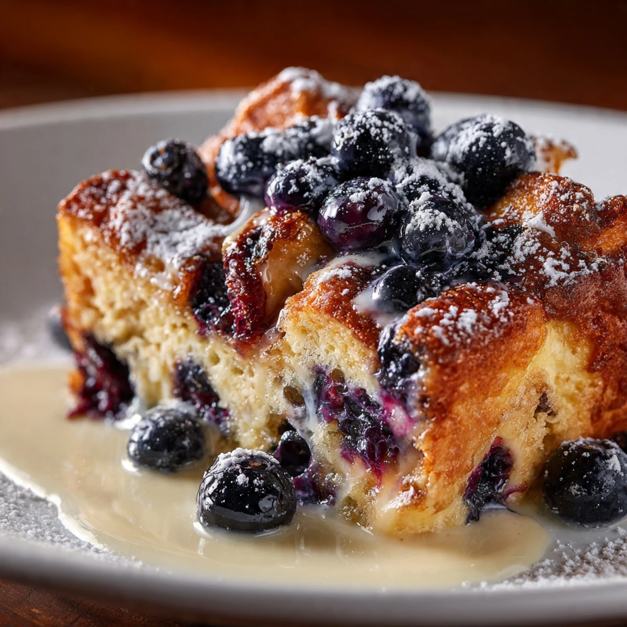 Easy Blueberry Cream Cheese Croissant Bake Best Blueberry Croissant Casserole Recipe Overnight Blueberry Cream Cheese Croi...