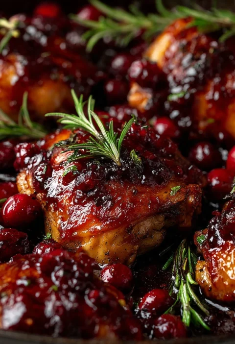 Easy Cranberry Baked Chicken Thighs Recipe Healthy Cranberry Chicken Thighs Bake Low Carb Cranberry Chicken Thighs Gluten-...