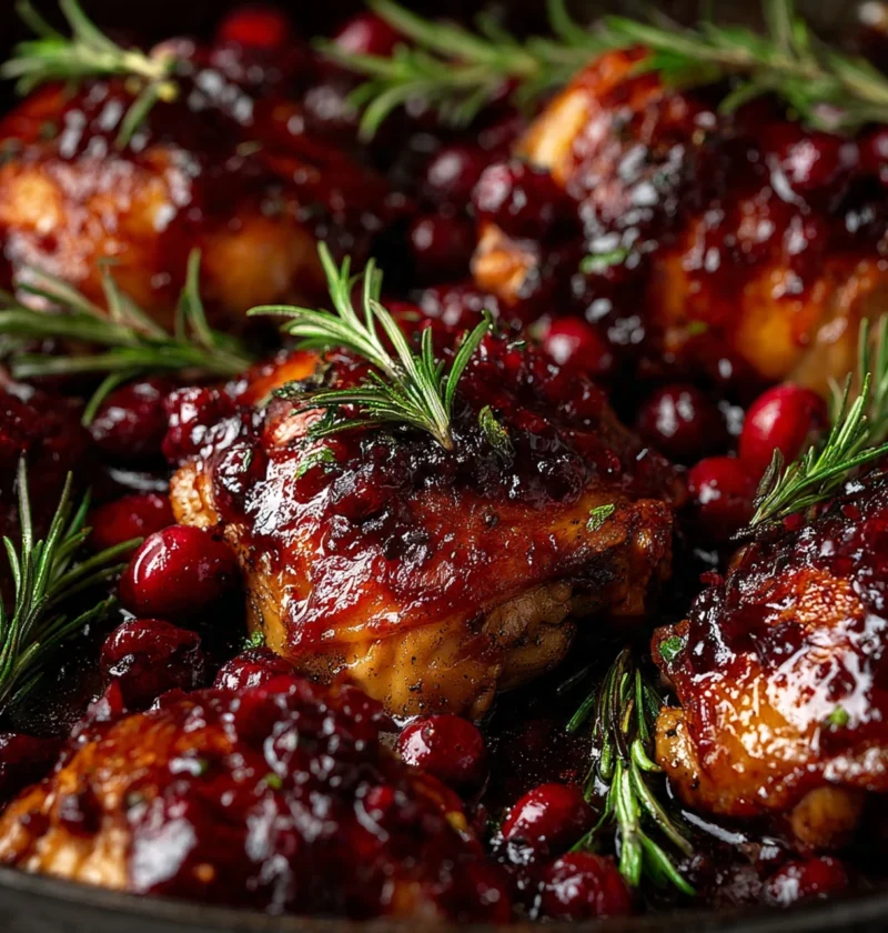 Easy Cranberry Baked Chicken Thighs Recipe Healthy Cranberry Chicken Thighs Bake Low Carb Cranberry Chicken Thighs Gluten-...