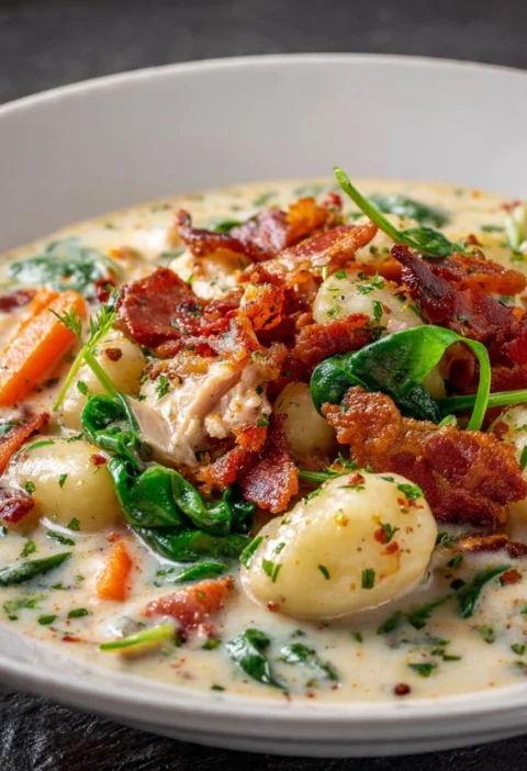 Easy Creamy Chicken Gnocchi Soup Recipe Olive Garden Chicken Gnocchi Soup Homemade Best Copycat Olive Garden Soup Recipe H...