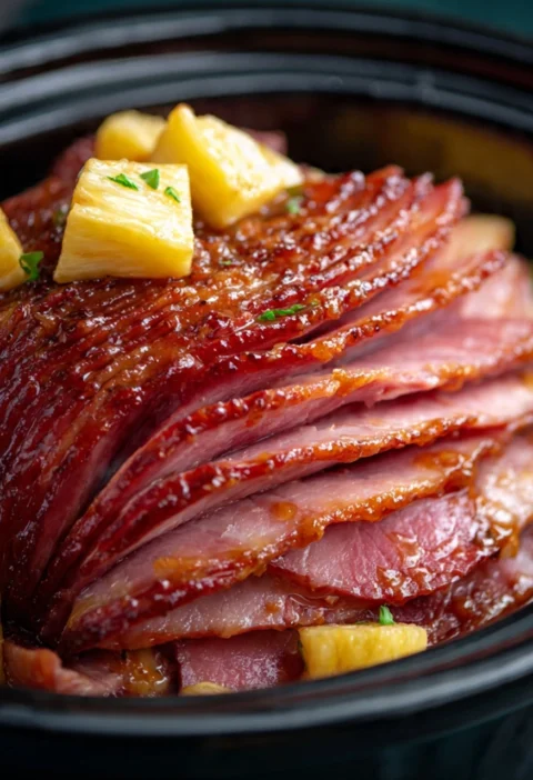 Easy Crockpot Pineapple Ham Recipe Slow Cooker Pineapple Ham With Brown Sugar Best Brown Sugar Pineapple Ham Crockpot Reci...