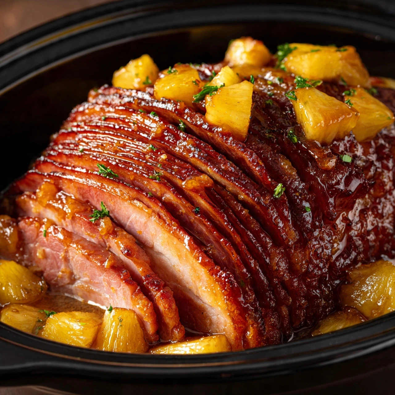 Easy Crockpot Pineapple Ham Recipe Slow Cooker Pineapple Ham With Brown Sugar Best Brown Sugar Pineapple Ham Crockpot Reci...