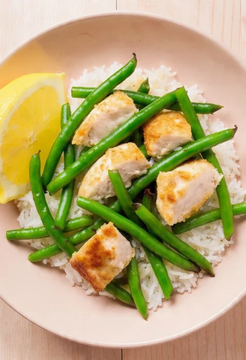 Easy Lemon Chicken Stir Fry Recipe 30-minute Lemon Chicken Stir Fry Healthy Lemon Chicken Green Beans Meal Quick Lemon Chi...