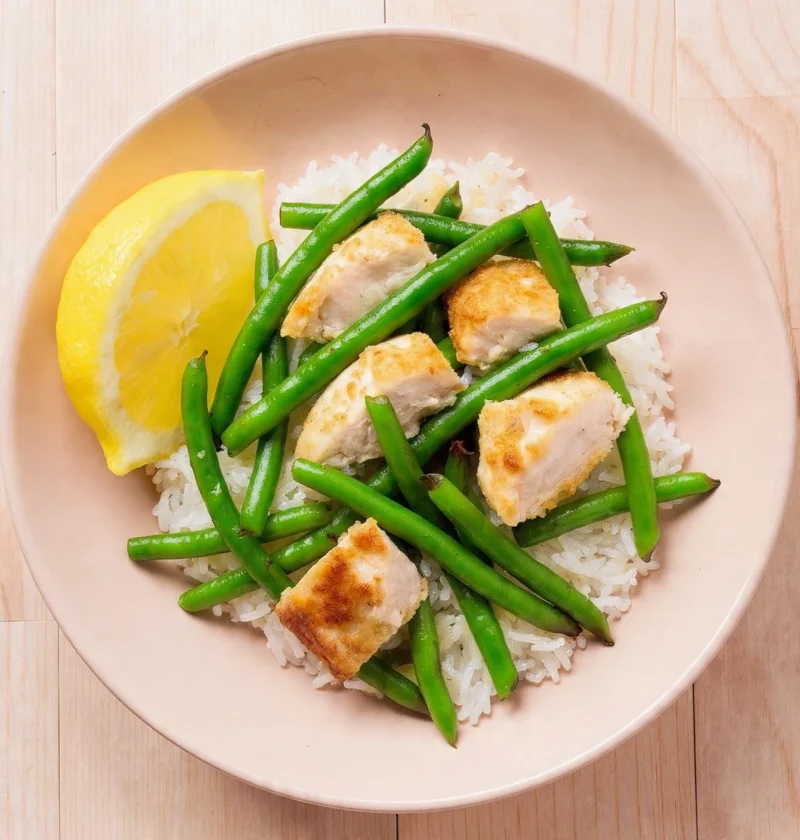 Easy Lemon Chicken Stir Fry Recipe 30-minute Lemon Chicken Stir Fry Healthy Lemon Chicken Green Beans Meal Quick Lemon Chi...