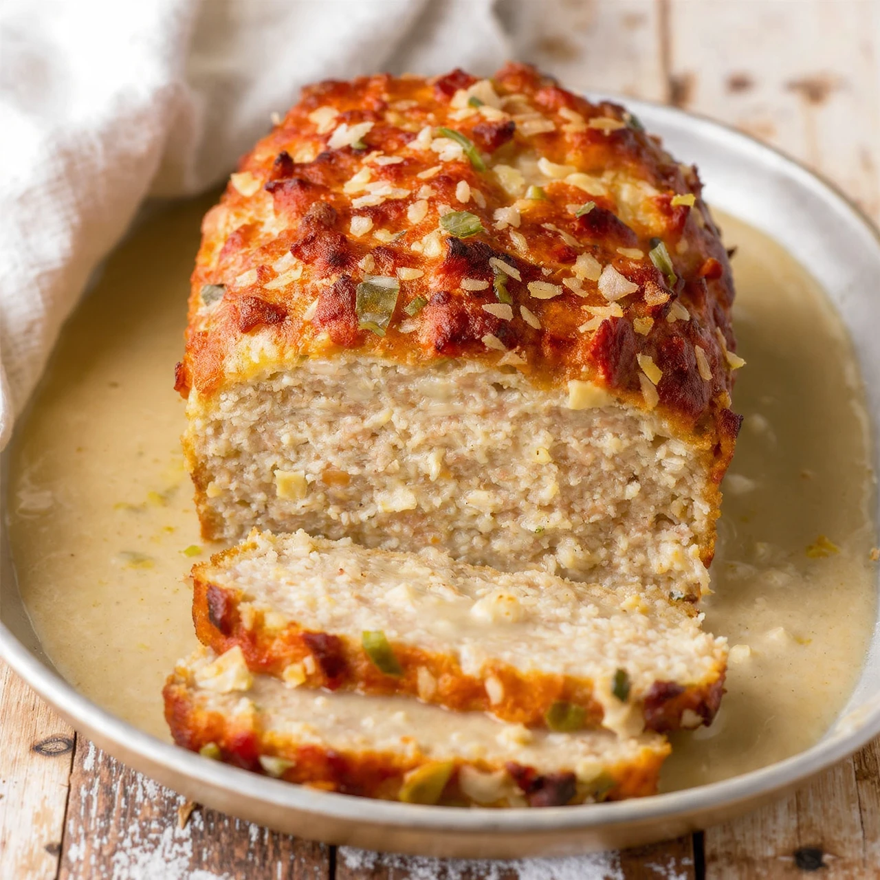 Garlic Parmesan Chicken Meatloaf