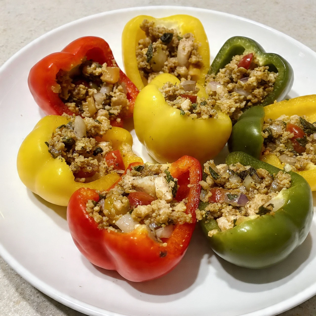 Greek Ground Chicken Stuffed Peppers : Fresh, Flavorful, and Protein-Packed
