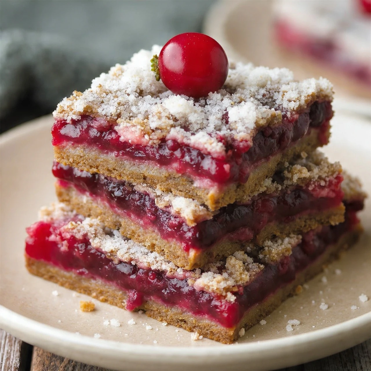 Moist Christmas Cranberry Bars Recipe
