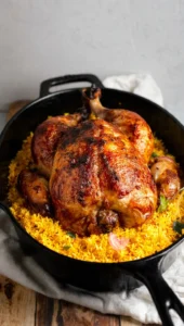 One-Pot Whole Roasted Chicken and Rice