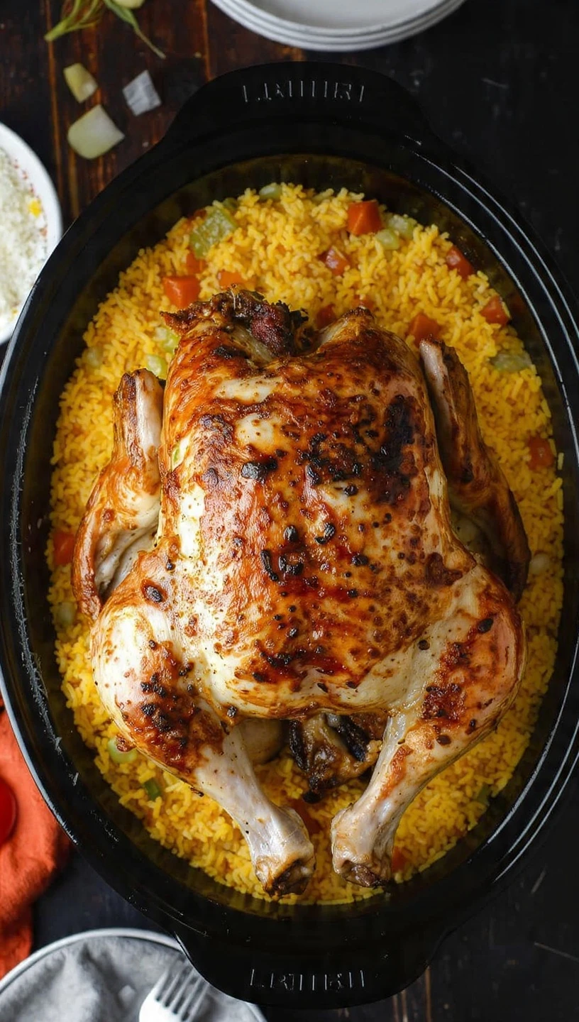 One-Pot Whole Roasted Chicken and Rice