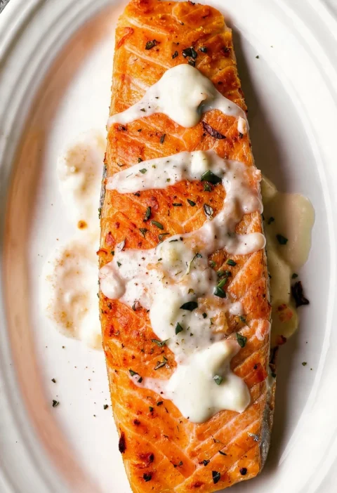Roasted Salmon Miso Cream