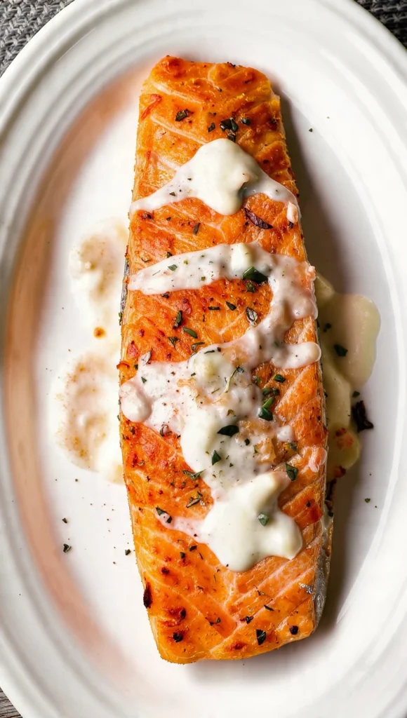 Roasted Salmon With Miso Cream