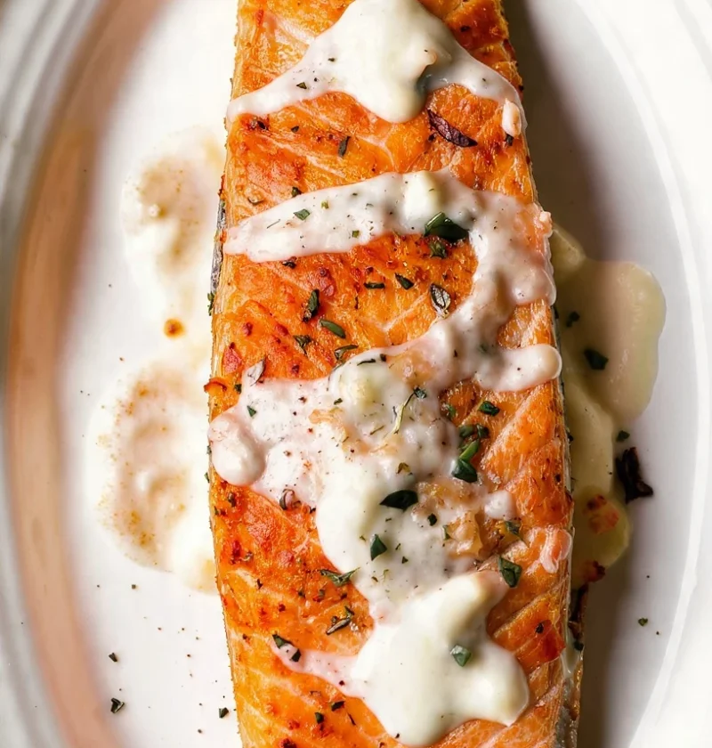 Roasted Salmon Miso Cream