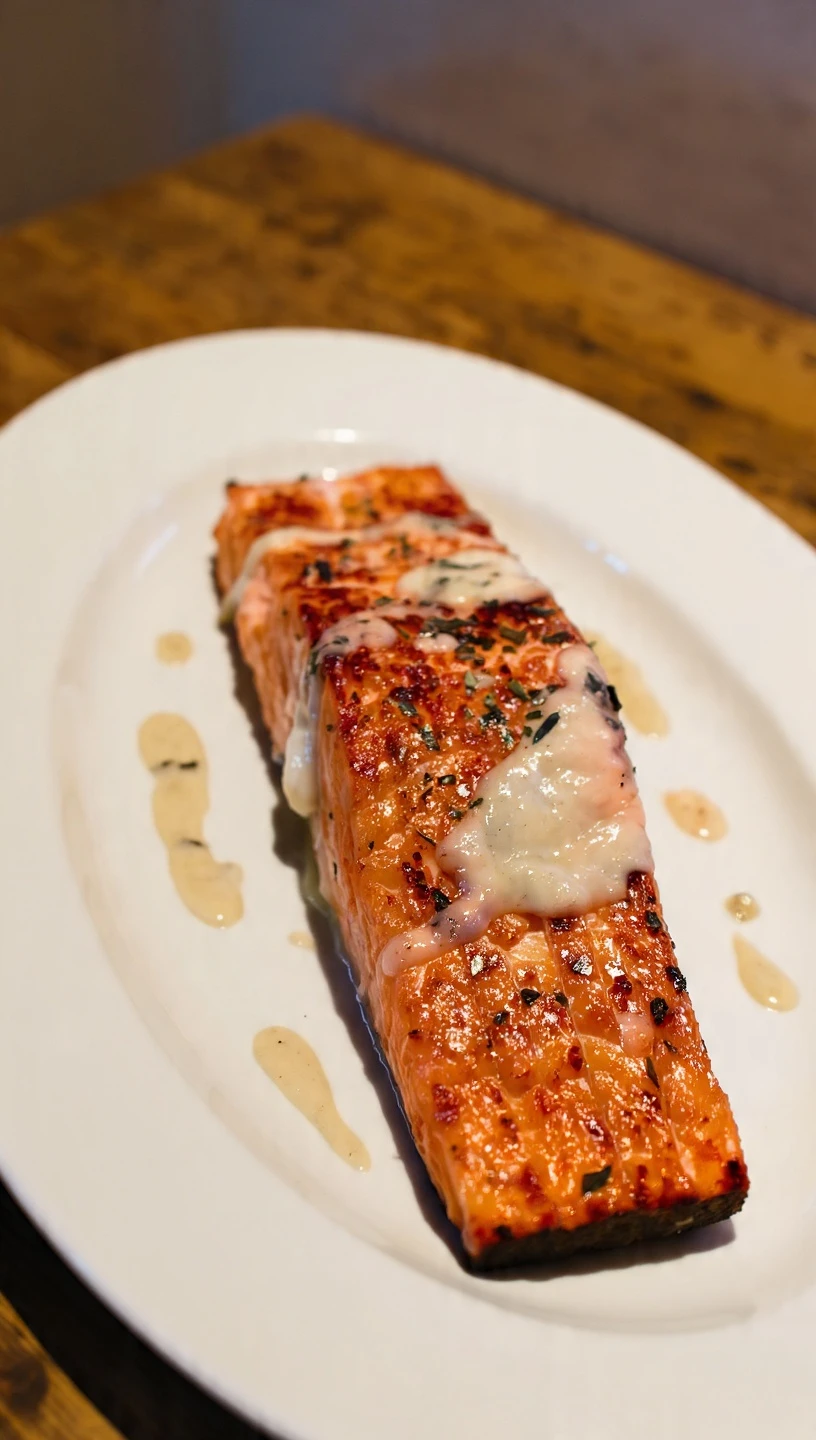 Roasted Salmon With Miso Cream